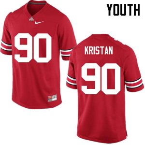 Youth Ohio State Buckeyes #90 Bryan Kristan Red Nike NCAA College Football Jersey Holiday VXG6244XN